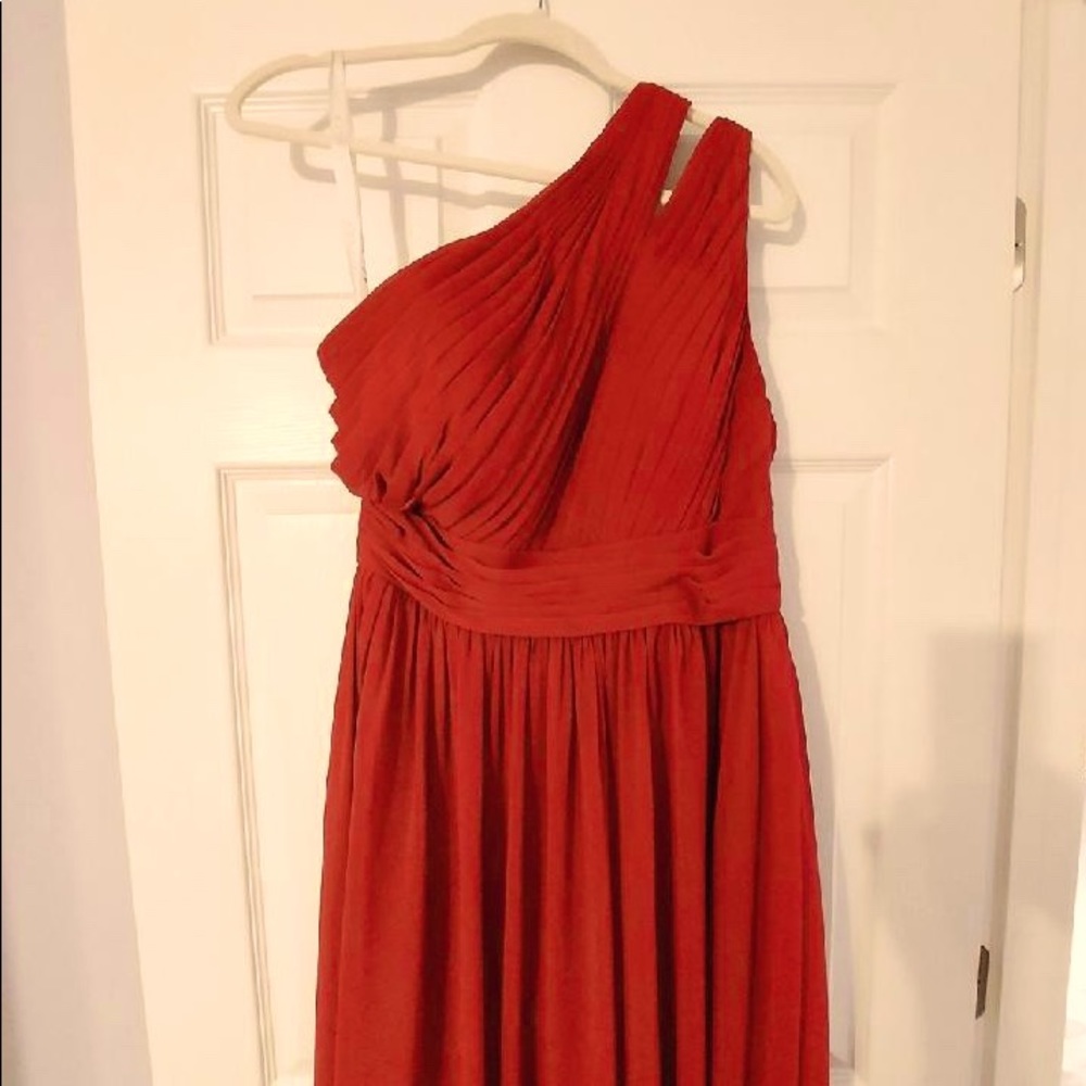 Azazie burgundy long bridesmaid dress